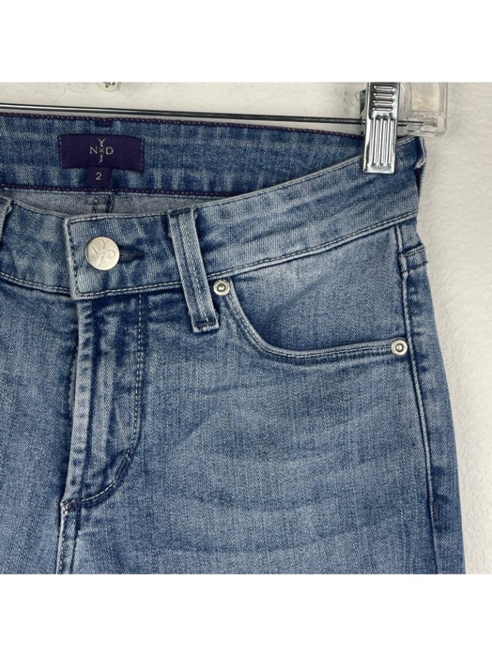 NYDJ Jeans Womens Size 2/27 Mid Rise Slim Leg Stretch Medium Washes Denim Blue - Picture 4 of 8